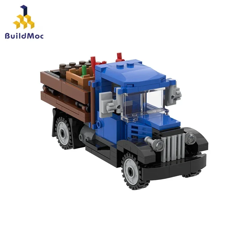 MOC-5823 Retro Nostalgic Farm Pull Tool Machine Truck Truck Building Block Model High-tech Collection Splicing Kid Toy Gift