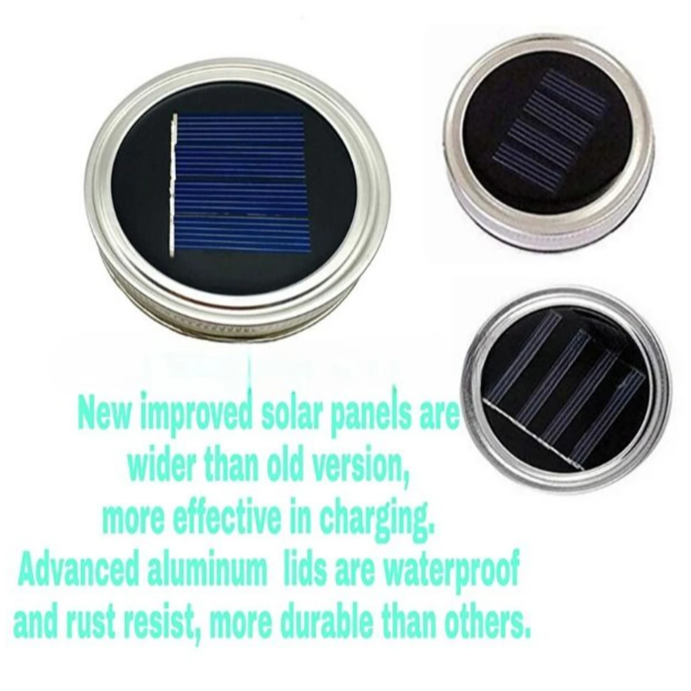 2 szt. 20 lamp solarnych Mason Garden Solar Lamp 2m Garden Light Glass Jar LED String Lights For Wall Table Fences Path Decor