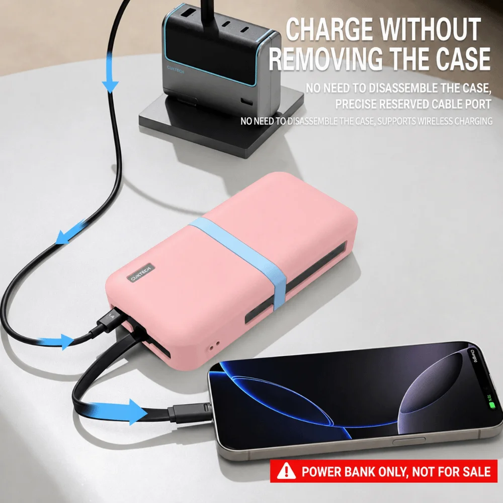 New Shockproof Silicone Case Portable Anti-slip Protective Cover Dustproof Skin Sleeve for CUKTECH CP24 LPB200N Power Bank