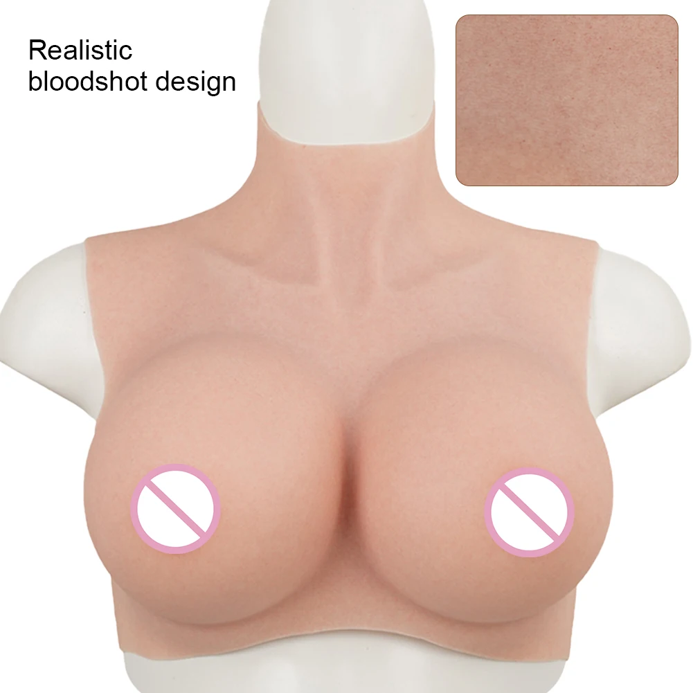 

Realistic Silicone Breast Forms Realistic Bloodshot Design Breastplate For Crossdresser Male to Female Fake Boobs Tits