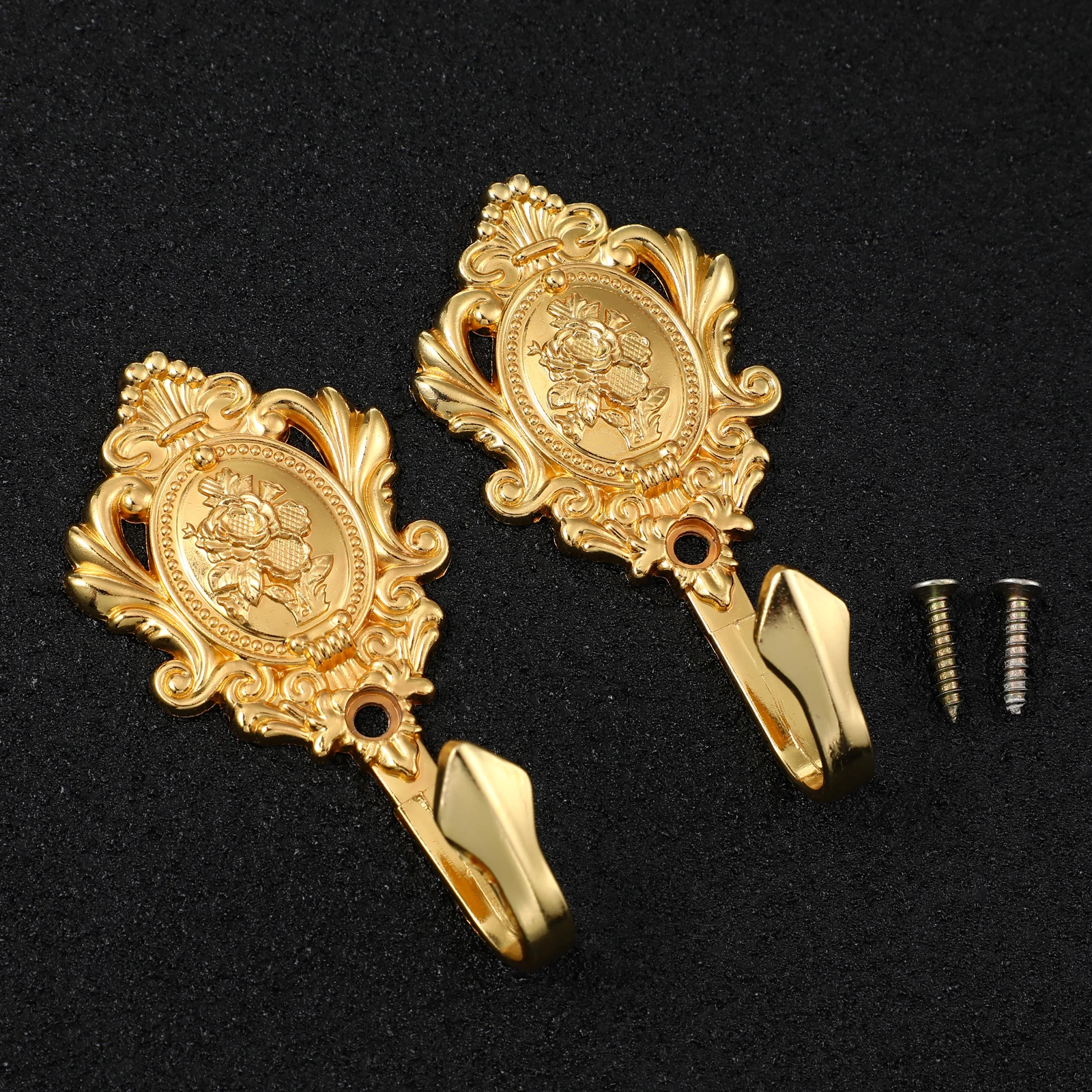 2 szt. Uchwyty do zasłon w stylu vintage z motywem róż, dekoracyjne mocowania do zasłon na ścianę, haczyki do wiązania, dekoracja wnętrz, stop.