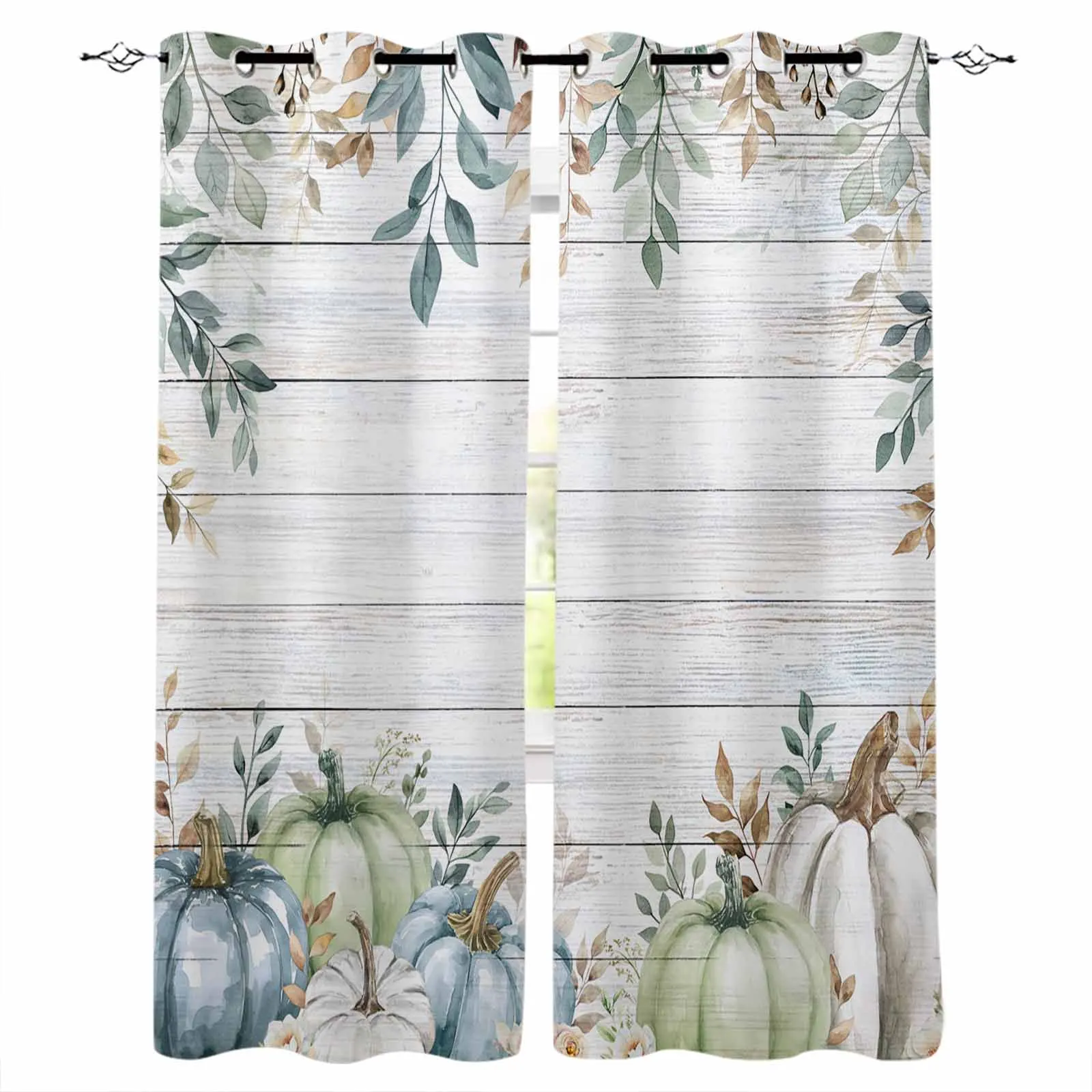 

Thanksgiving Autumn Leaves Curtains For Living Room Kids Bedroom Window Curtain Balcony Hall Drape Long Cortinas