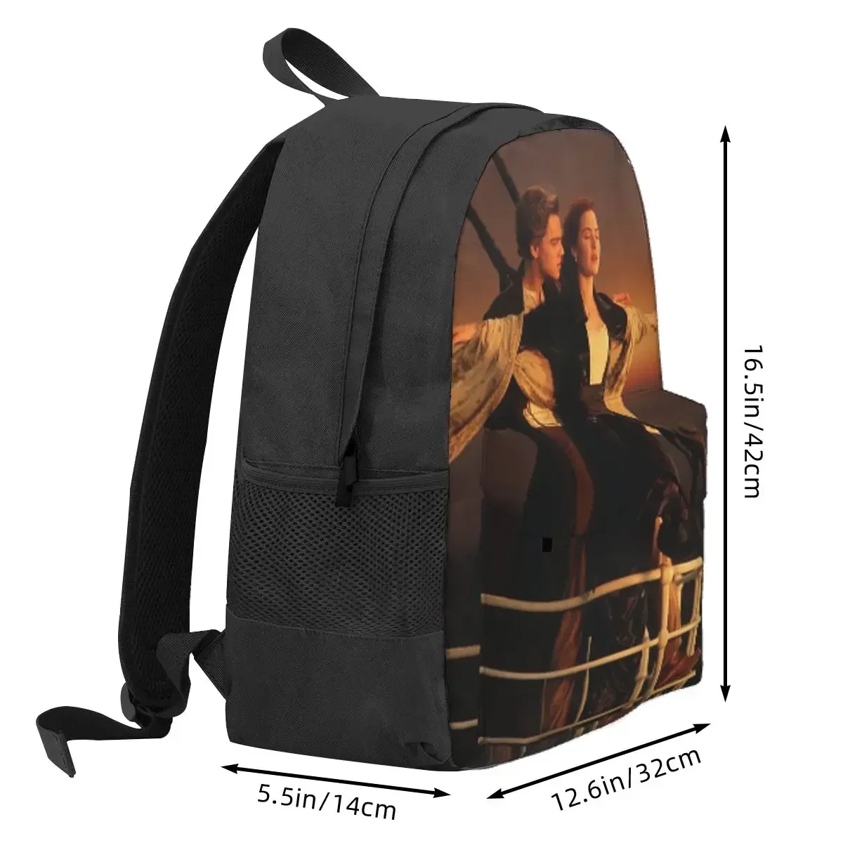 Titanic Jack And Rose Movie Backpack Daypack Large Capacity Children BookBag School Bag Shoulder Bags for Men Women