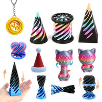 3D Printed Spiral Cone Fidgeting Toy Rotating Animal Pyramid Passthrough Sculpture Antistress Anxiety Relieving Game Adults Toys