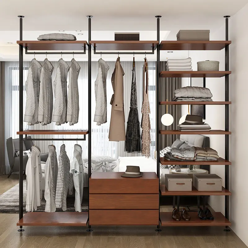 

Open wardrobe household bedroom partition hanger home coat rack storage rack living room hanger floor