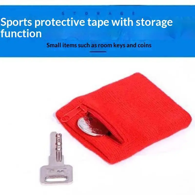 Zipper Wrist Wallet Sweat Wristband Coin Key Storage Sweat Absorbent Wrist Guard For Running Gym Sports Outdoor Workout