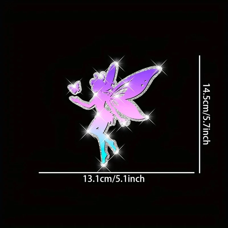 1 Piece Of Bling Stickers Featuring Fairies And Elves. Made Of Glitter Vinyl. Laptop Bumper Sticker.