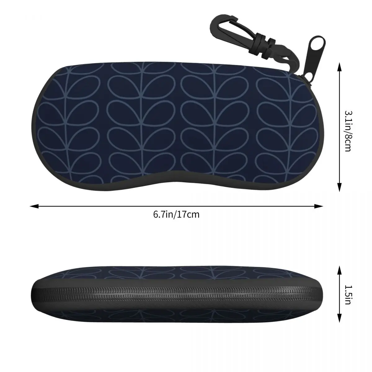 Custom Linear Stem Print Graphic Aesthetic Indigo Shell Eyeglasses Case Women Men Orla Kiely Glasses Case Sunglasses Box Pouch