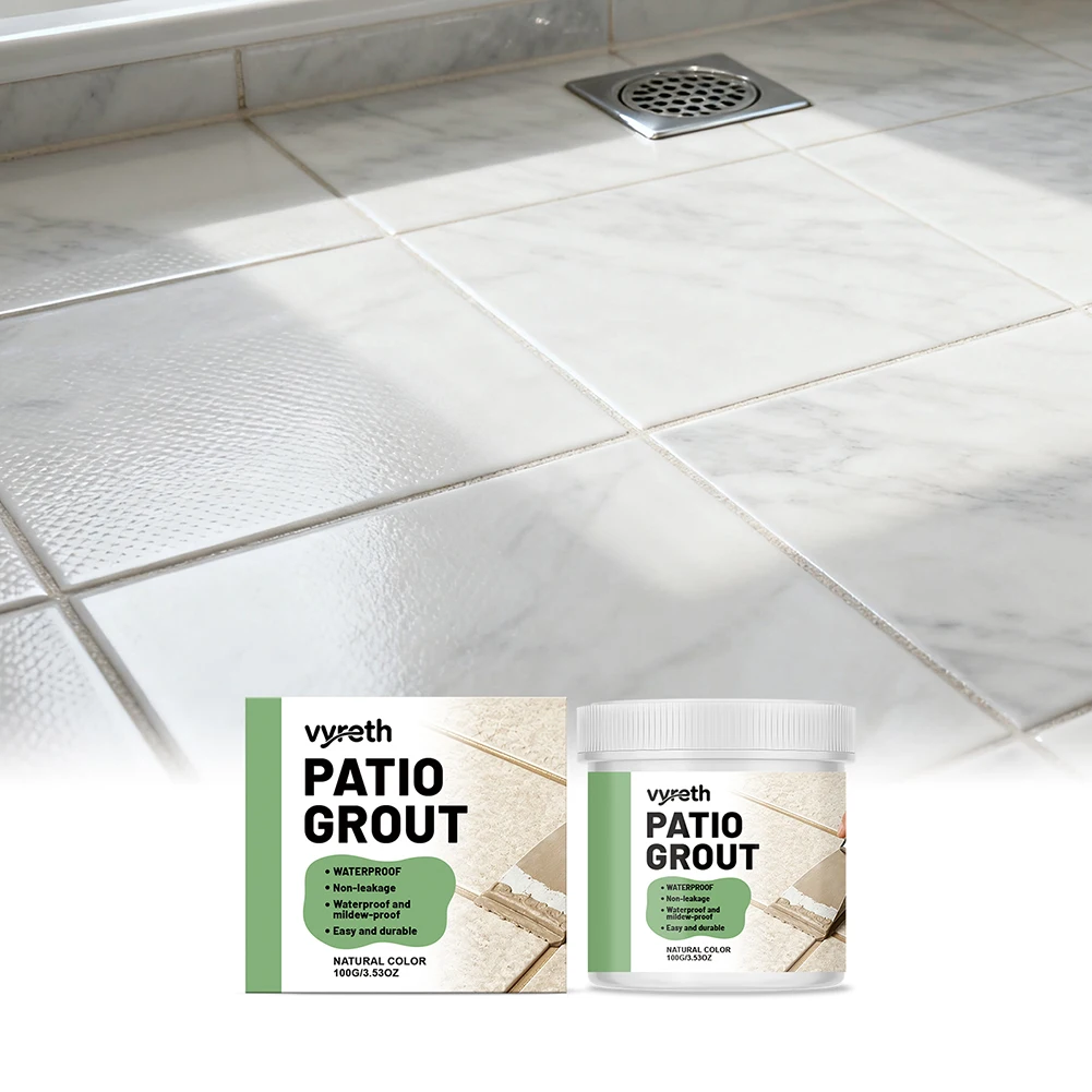 100g Patios Grout Waterproof Tile Grout Filler Quick Dry Tile-Gap Repair Paste For Bathroom For Wall Floor Tiles