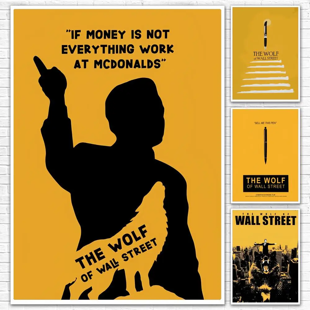 Movie T-The Wolf Of Wall Street Poster All-match HD Waterproof Self-Adhesive Wall Art Sticker For Home Bedroom