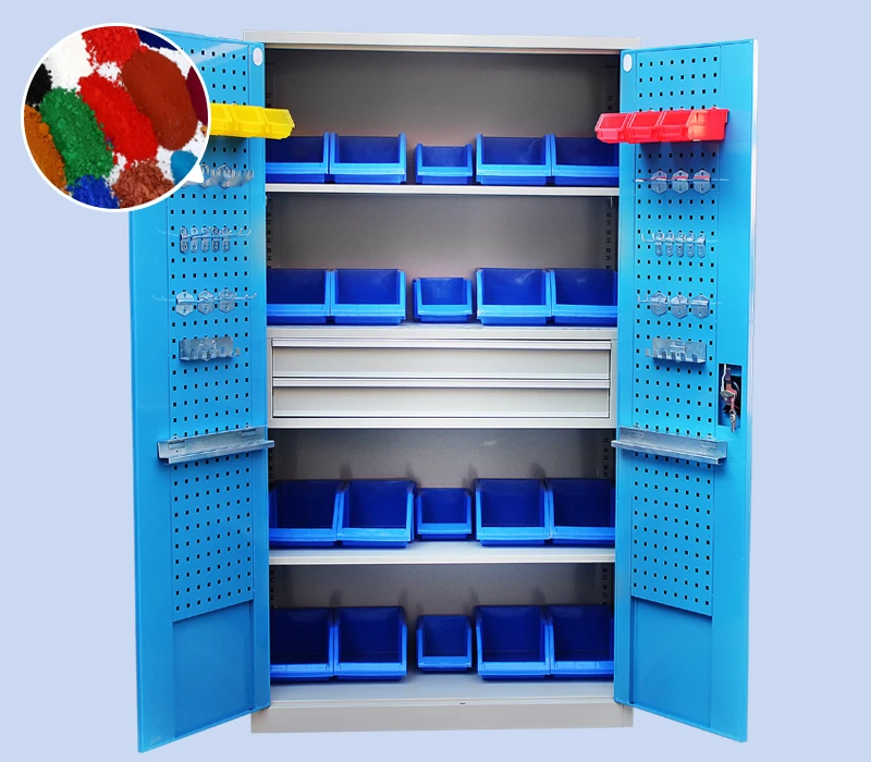 cabinet Double door locker workshop Auto repair Thickened iron cabinet Drawer type parts storage cabinet