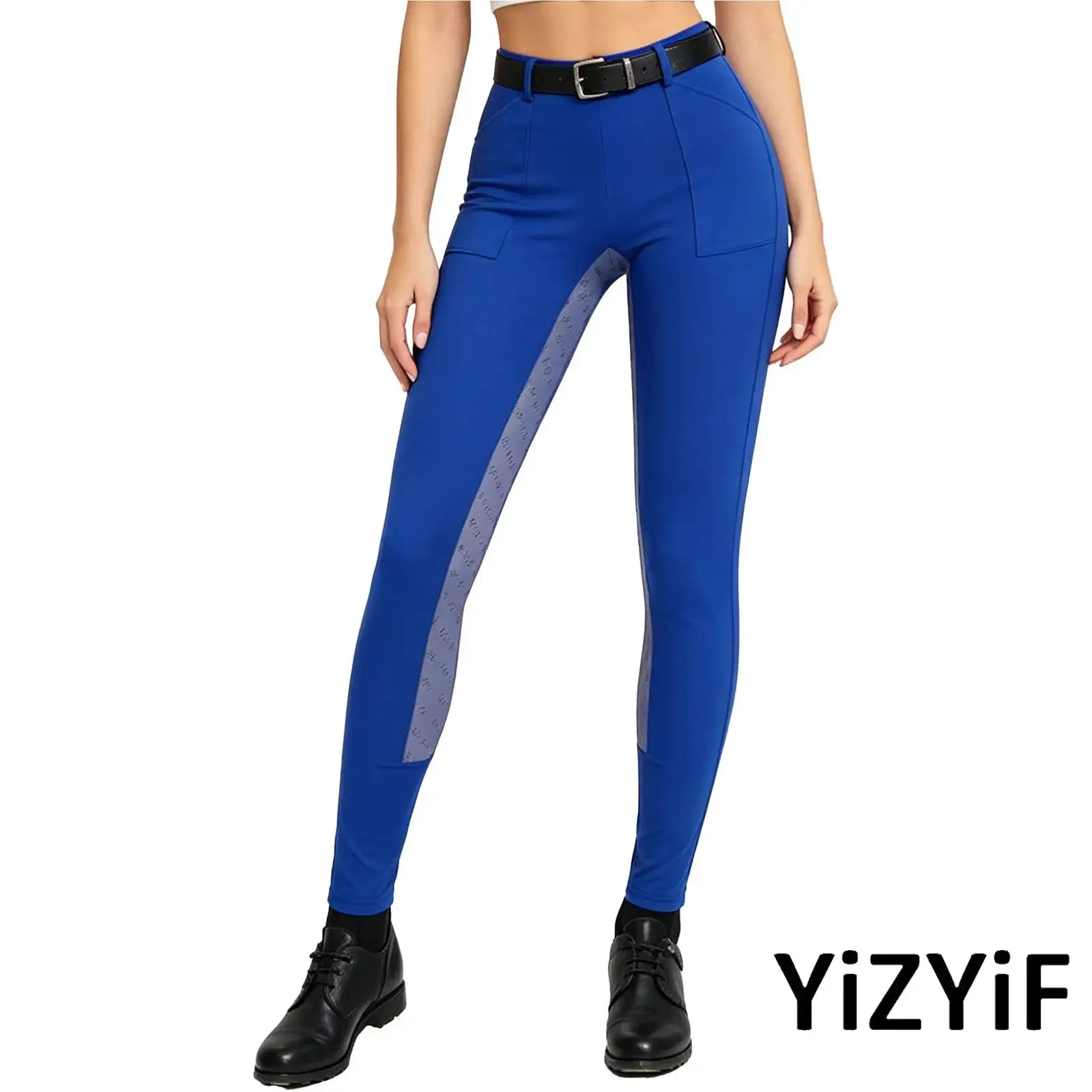 

Womens Horseback Riding Leggings Full Seat Silicone Grip Functional Front Pockets Breeches Tights for Lesson Gymnastics Training