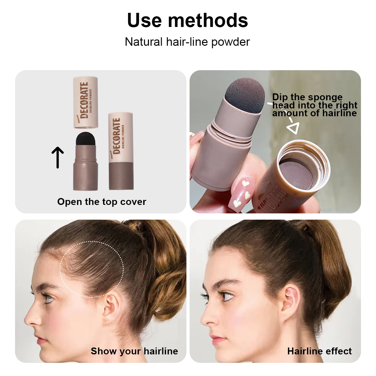 Waterproof Hairline Powder Natural Sweatproof Hair Chalk Black Brown Hair Concealer Root Cover Up Hairline Fluffy Shadow Powder