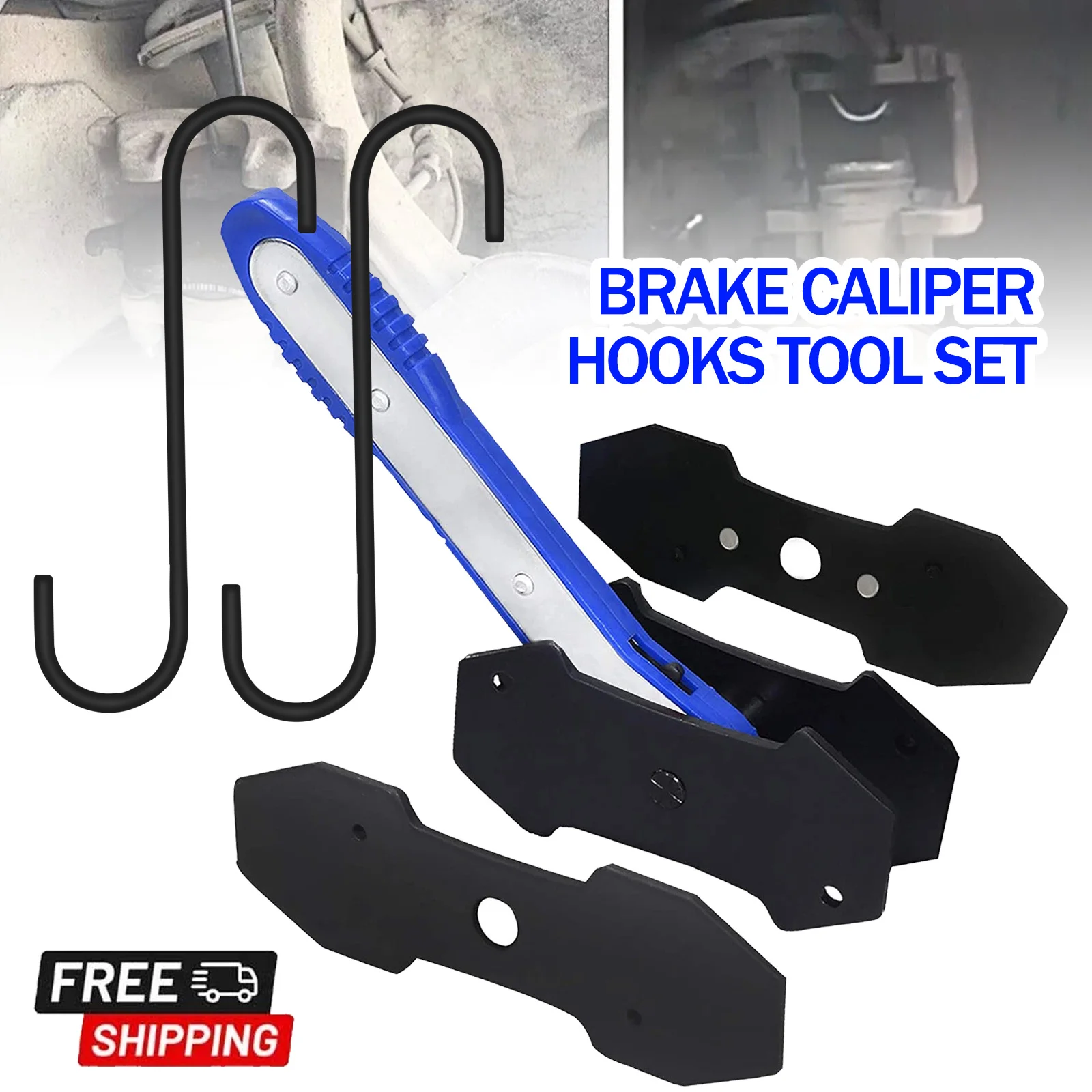 

Blue Large 360 Degree Brake Caliper Press Pistons Install Tool Ratchet Brake Piston Wrench Caliper Compression Tool &2Hooks