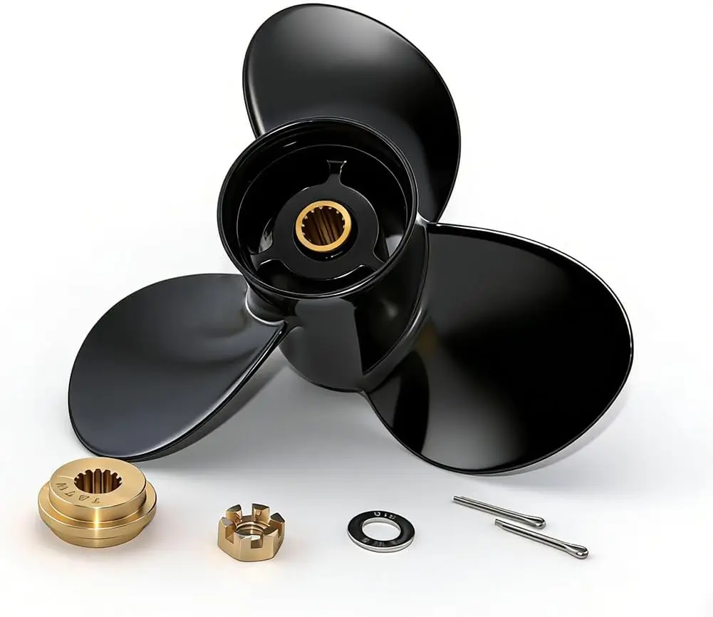 Hélice fueraborda de 9.25x10 para motores fueraborda Mercury 9.9/15/20HP y motores Tohatsu 9.9/12/15/18HP/20HP, NSM NSF MFS, 48-897752A11