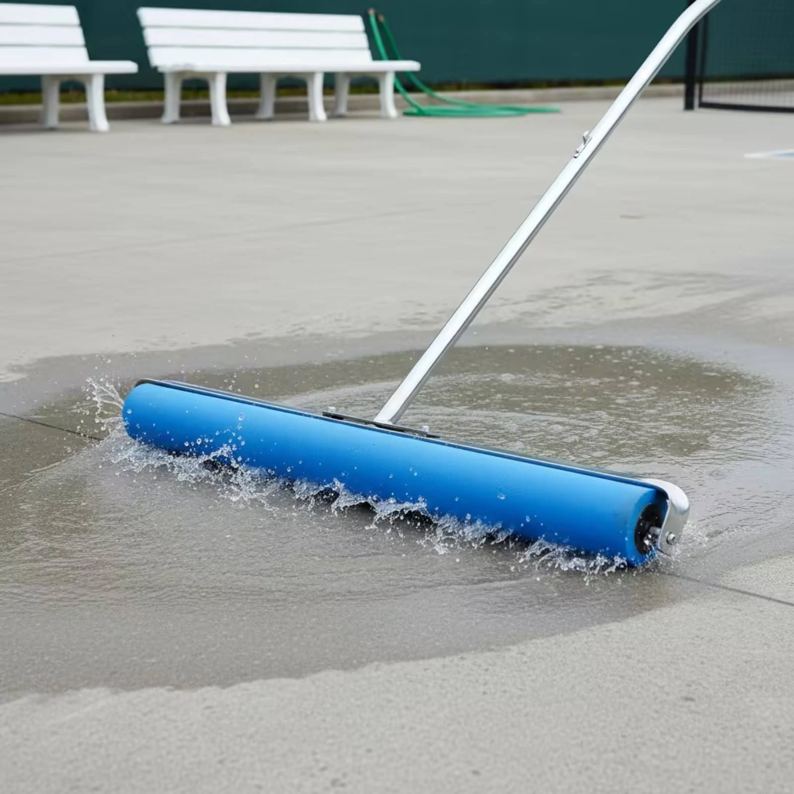 Court Water Absorber Long-Handled Sponge Roller Tool Heavy-Duty for Tennis Players, Basketball Courts, Outdoor Sports Facilities