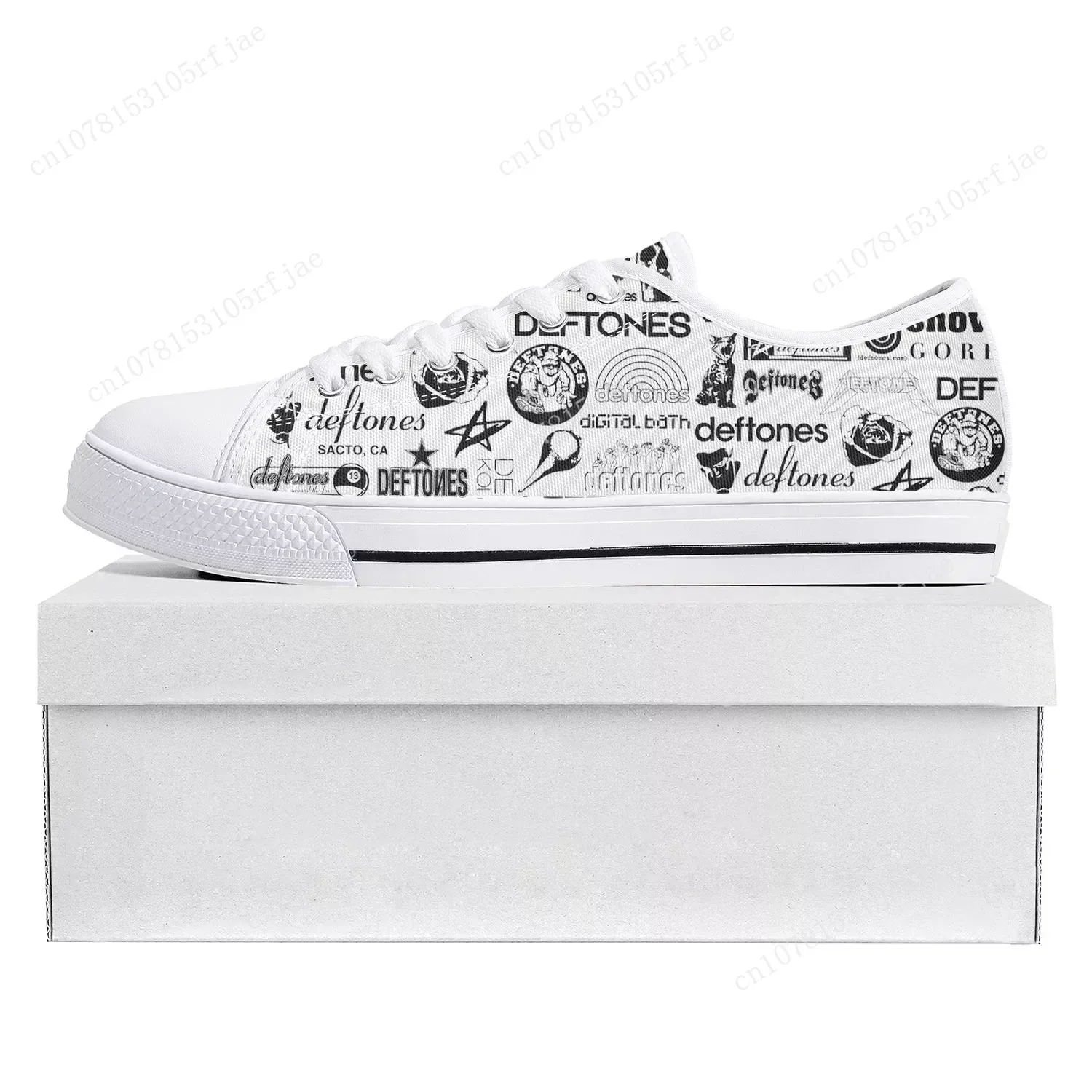 Deftones Rock Band Low Top Sneakers Mens Womens Teenager Canvas Skeleton Couple Shoes Pop Sneaker Custom Shoe