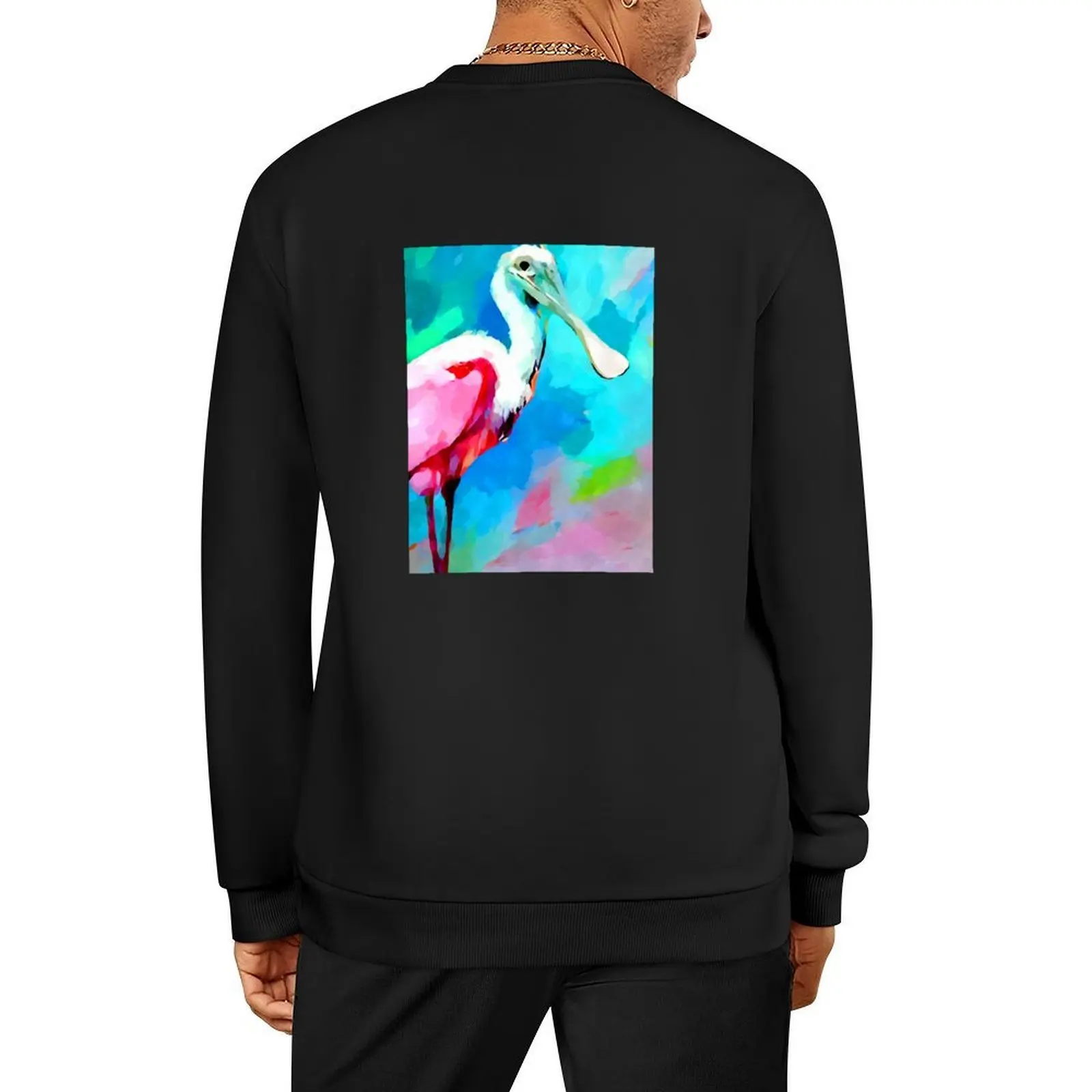 

Roseate Spoonbill Pullover men's winter sweater men's sweat-shirt set korean autumn clothes autumn new products sweatshirt men