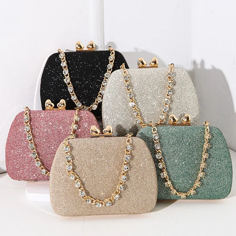 

Diamond Dolly Bag Socialite Banquet Handbag Women's Bags 2025 Sweet Memory Wedding Accessory Square Box Shaped Banquet Bag
