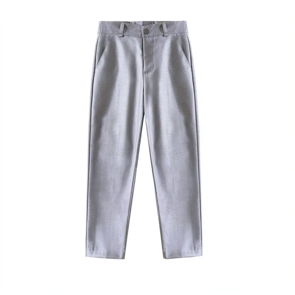 Boys School Uniform Pants British Style Dress Trousers Formal Slacks Comfortable Fabric For Teens Kids Daily Outfits