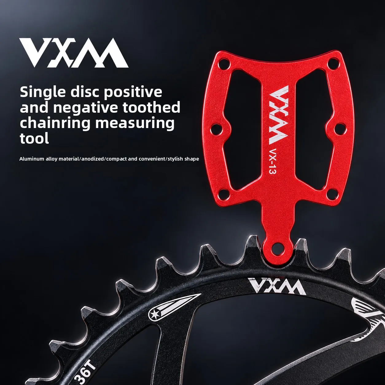 Bike Single Chainring Wear Measuring Tool Positive Negative Tooth Chainring Gauge MTB Road  Single Speed Crankset Measurement