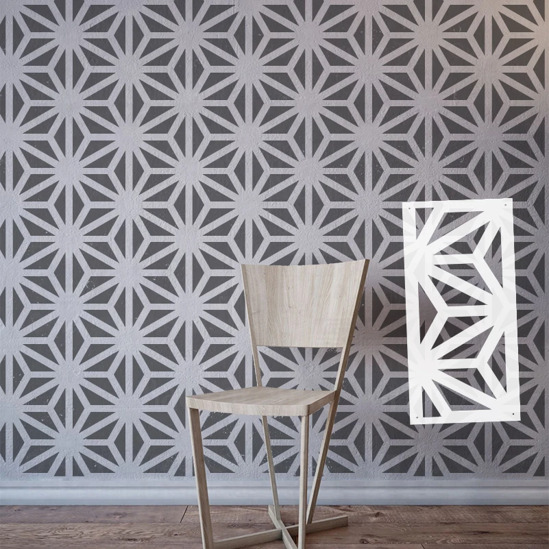 40cm - 80cm Stencil For Wall Decor Painting Paint Door Template Geometric Arabic Ethnic Traditional Islamic Arabesque S122