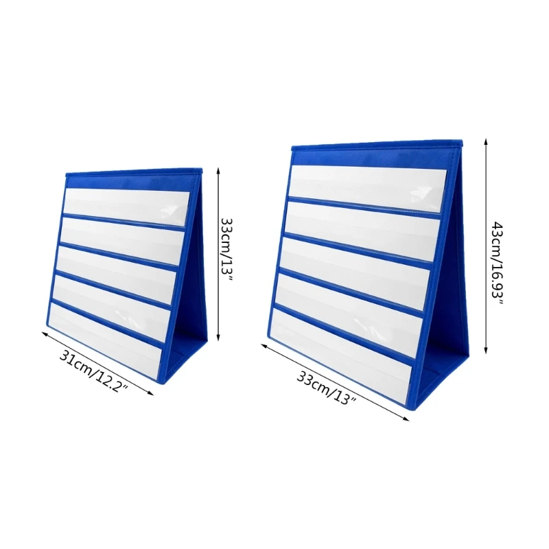 Double Side Pocket Chart Tent and Blank Cards Set Desktop Pocket Chart Calendar