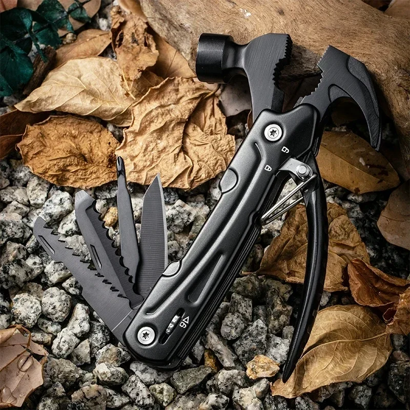 Multifunctional Jaw Claw Hammer Tool Car Life-saving Emergency Knife Plier Camping Equipment EDC Gear Hiking Accessory Outdoor