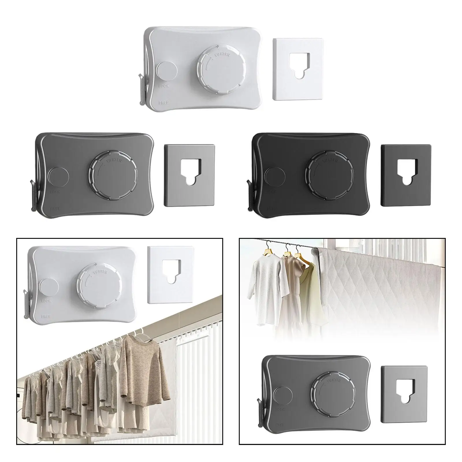 Retractable Clothesline Balcony Clothesline Waterproof Wall Mounted Drying Rack