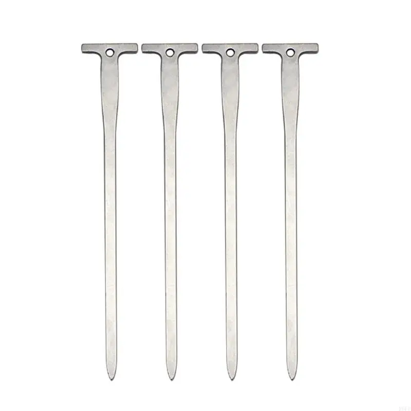 R6FE 4Pcs Long Tent Peg Stainless Steel Tent Stakes Peg Firm Tent Hook Ground Anchors Outdoor Canopy Stake Camping Accessory