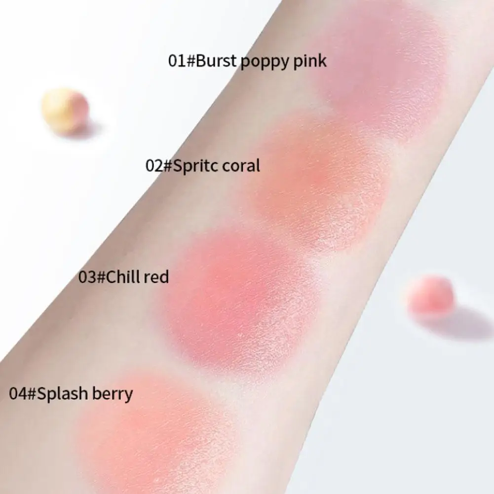 4pcs Original Jelly Blush Stick Milk Makeup Lasting Brightens Facial Cheek Stick Moisturizing Flash Lip Gloss Lip Gloss Face