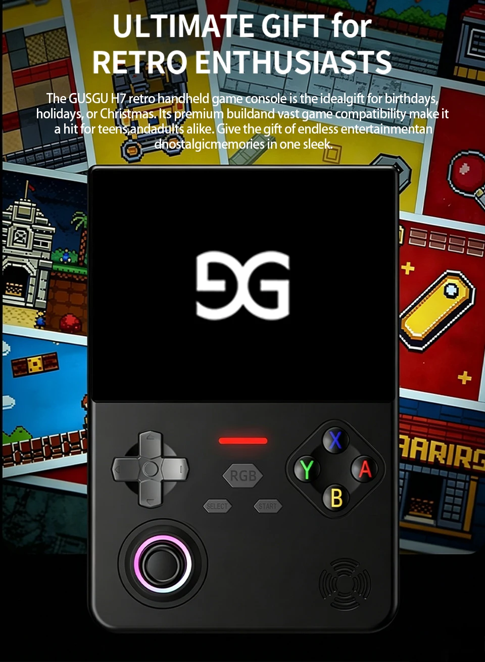 GUSGU H7 Open-Source Retro-Spielkonsole 4,5" IPS Tragbarer Linux-Handheld-Spieler Bestes Gaming-Geburtstags- und Festgeschenk 4000mAh – Detail 3