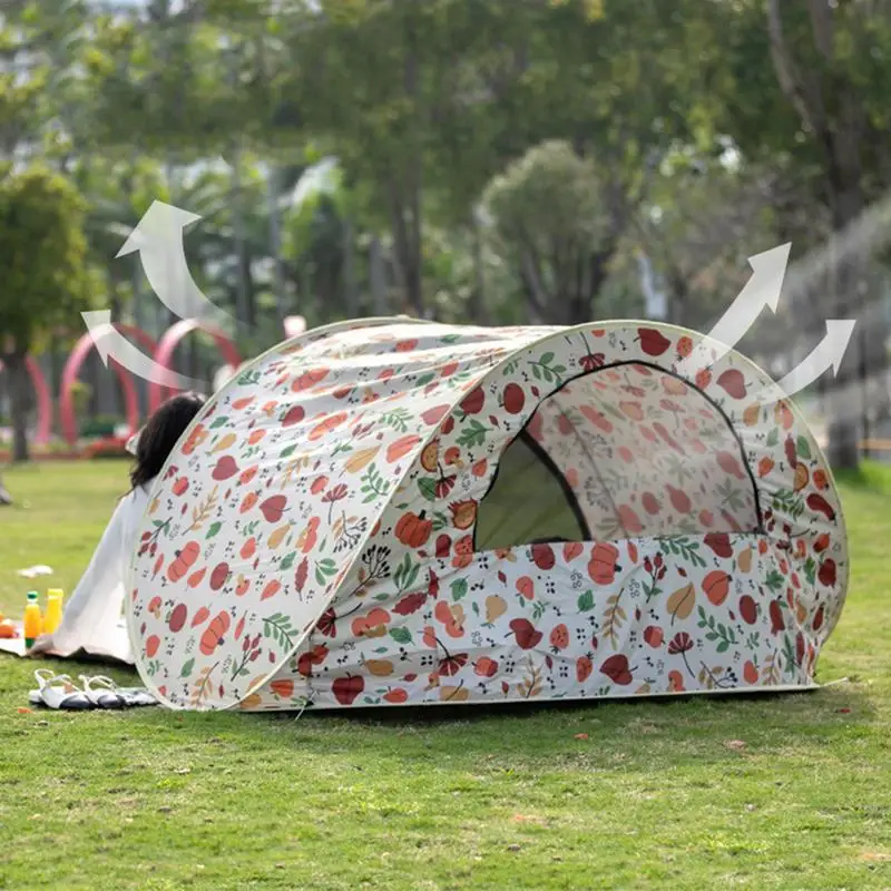 Automatic Beach Tent Protection Beach Accessories With Fruit Pattern Beach Camping Tent Privacy Tent Sun Shade Shelter