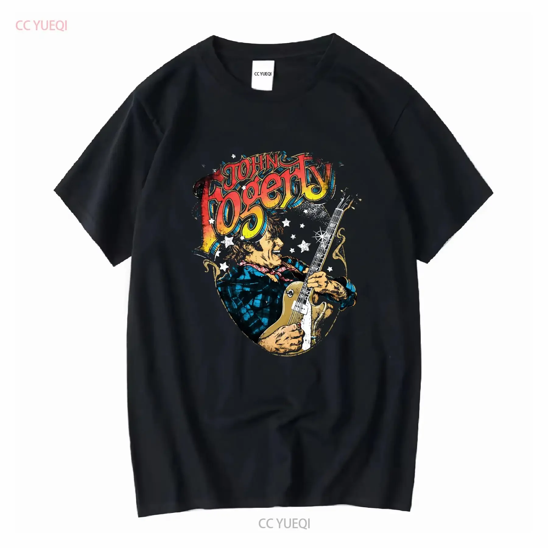 John Fogerty CCR creedence clearwater revival fortunate son usa shirt vintage Washed homme fashion graphic Slightly Versatile