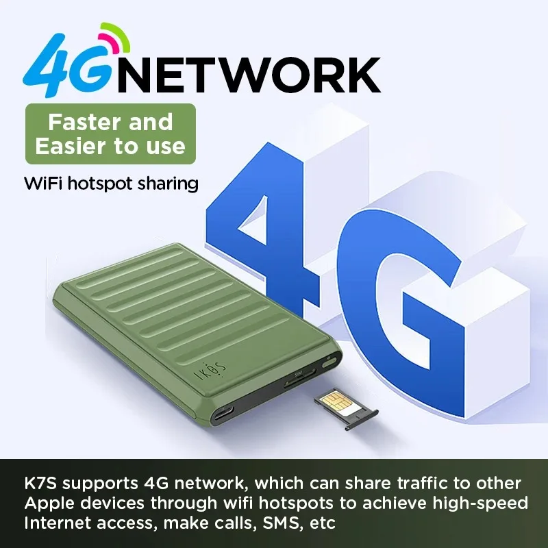 IKOS K7S SIM Card Adapter for iPhone with Call SMS WiFi Hotspot And Internet Connectivity