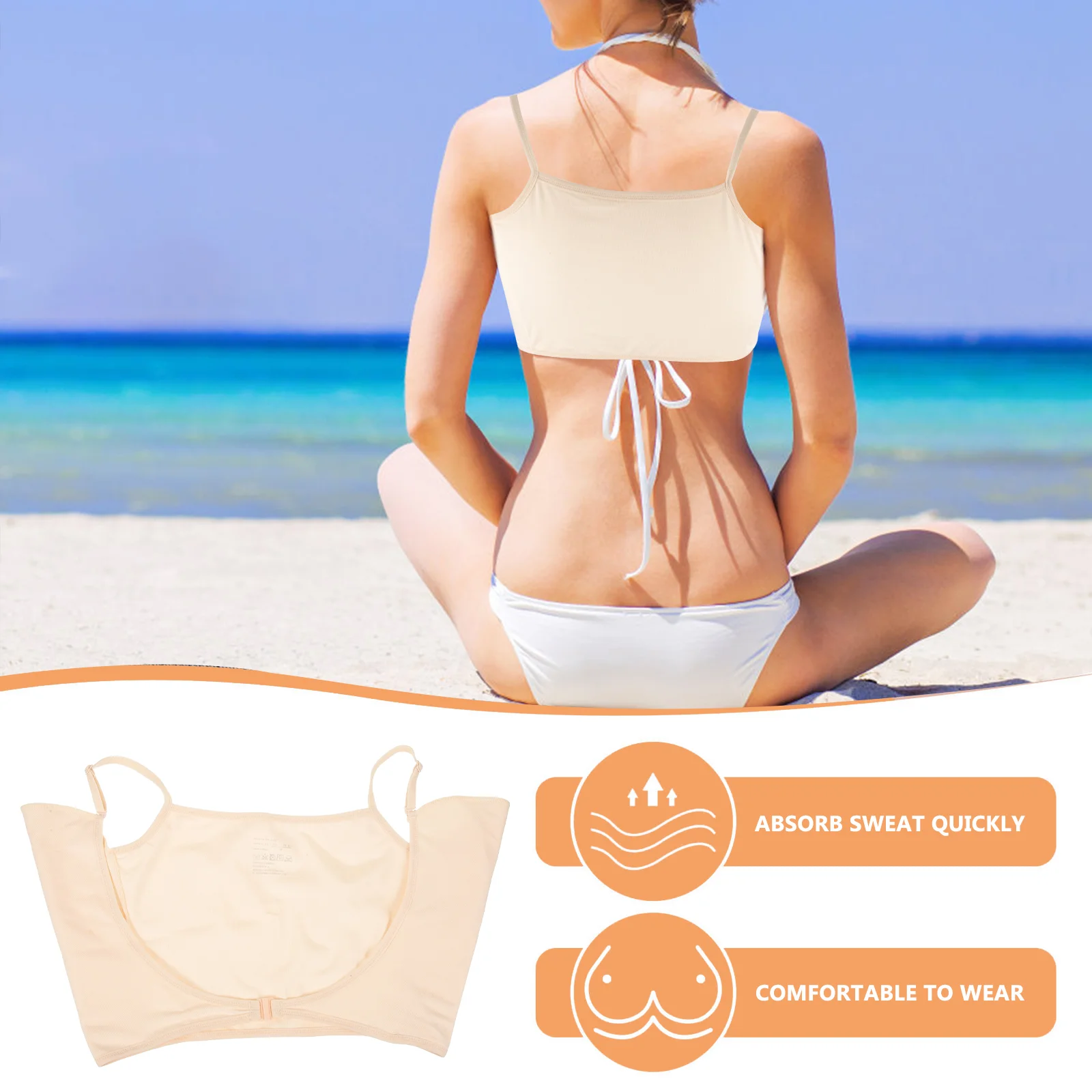 Underarm Sweat Pads Walking Vest Washable Thin Women Armpit Shirt Polyester (Polyester) for Quick Drying