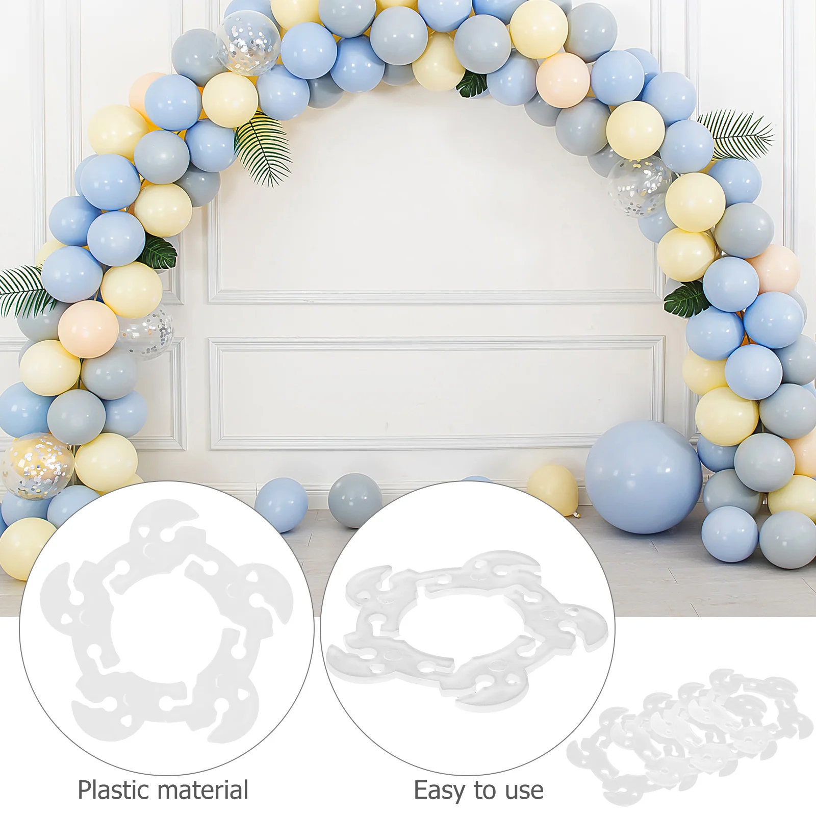 

100Pcs Balloon Accessories Balloons Clips Reusable Fast Easy Tie Tool for Wedding Birthday Party Decor Balloon Arch Connectors