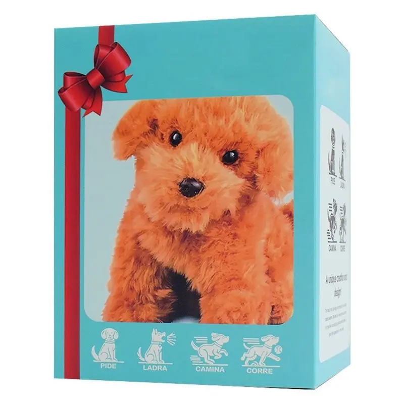 

Электрическая плюшевая собачка A63T, белая собачка, робот-щенок, издающий звуки, подарок на день рождения.