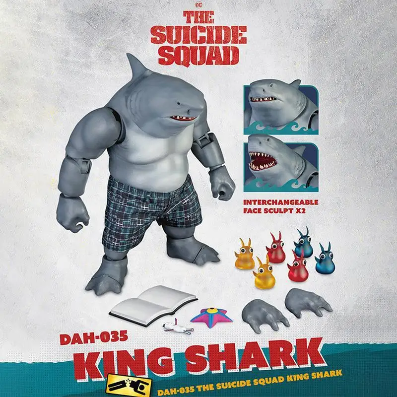 In Stock Dc Original Beast Kingdom Dah-035 The Suicide Squad Nanaue King Shark Anime Action Figures Soldier Model Collection Toy