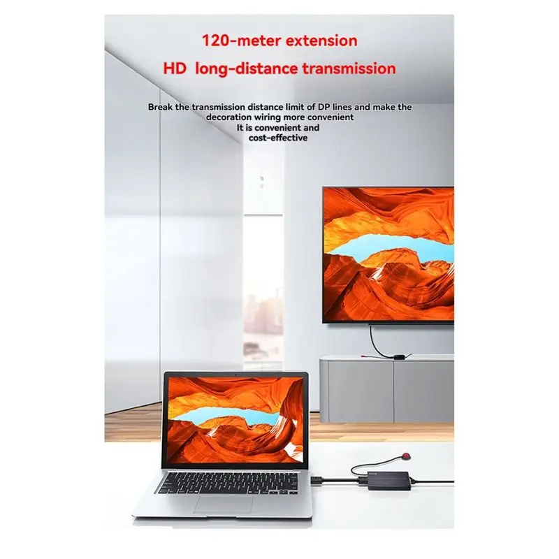 AS95 4K for DP Extender 120KM for DP1.4 Audio Video Transmission IR Infrared Extension for Display