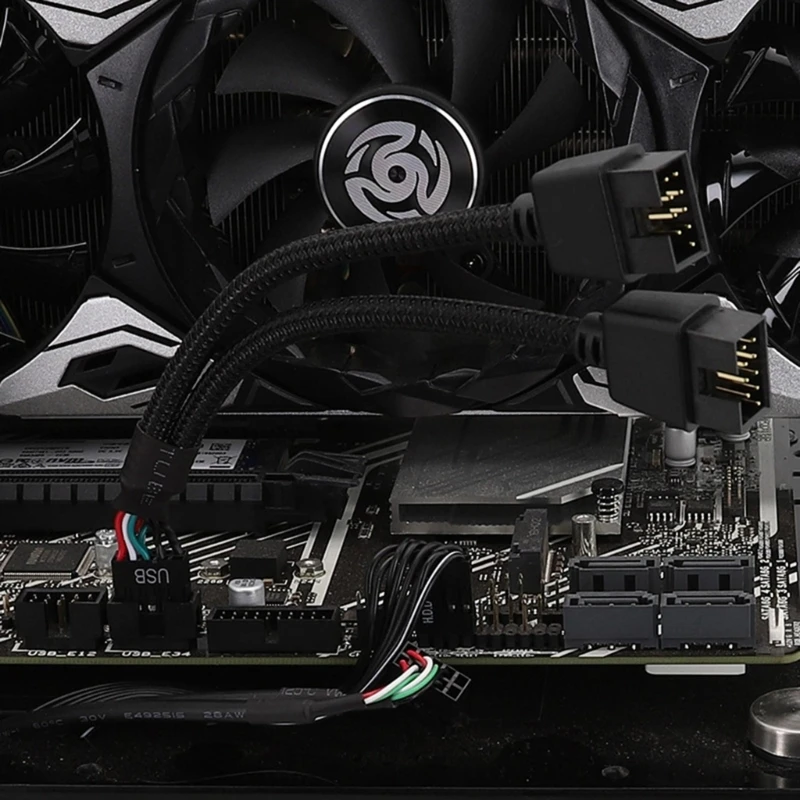 Moederbord USB 2.0 9pin Header 1 naar 2 Extension Hub Splitter Adapter Converter