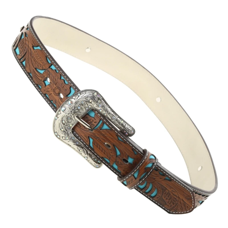 Turquoise Belt Buckle Belt Cowboy Belts For Men Western With Big Buckle Jeans Belt Vintage Western Belt Leather Belt