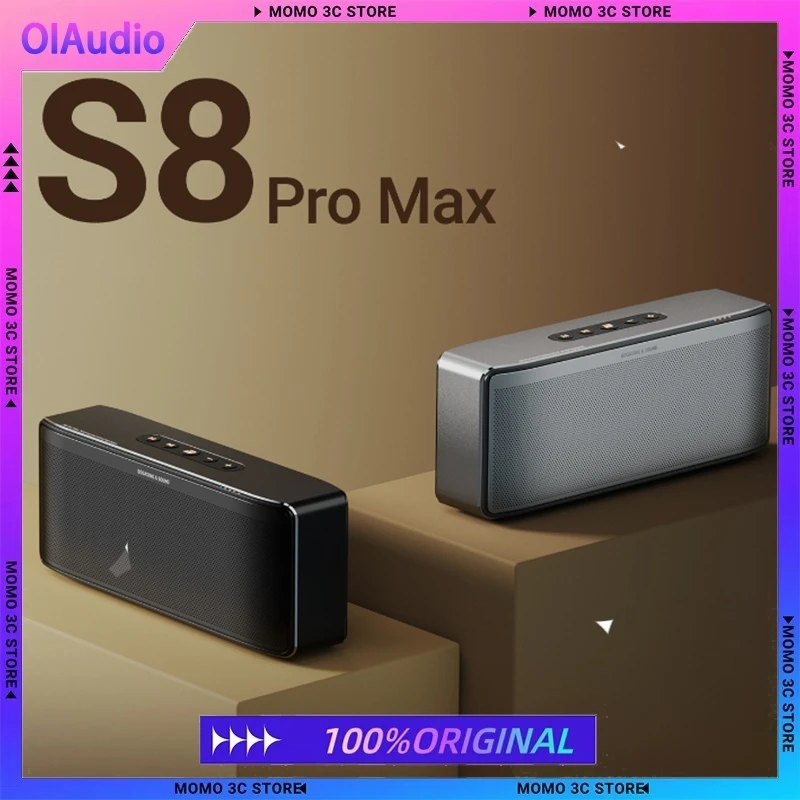 مكبر صوت معدني محمول يعمل بالبلوتوث من Bogasing S8pro Max ثلاثي الاتجاه للمنزل Hifi يُأجير مضخم صوت عالي الجودة لغرفة المعيشة