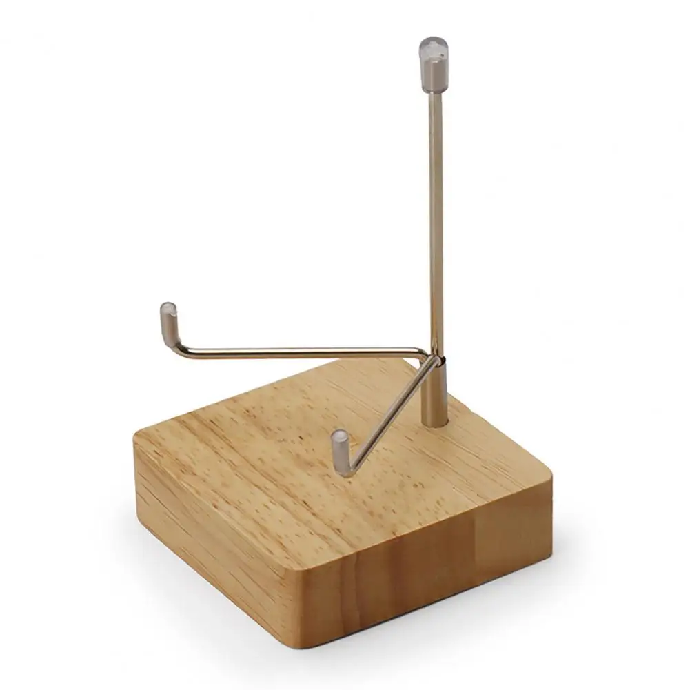 Display Stand Easel Wooden Display Stand with Adjustable Metal Arm for Agate Plate Seashell Rock Display High for Widely