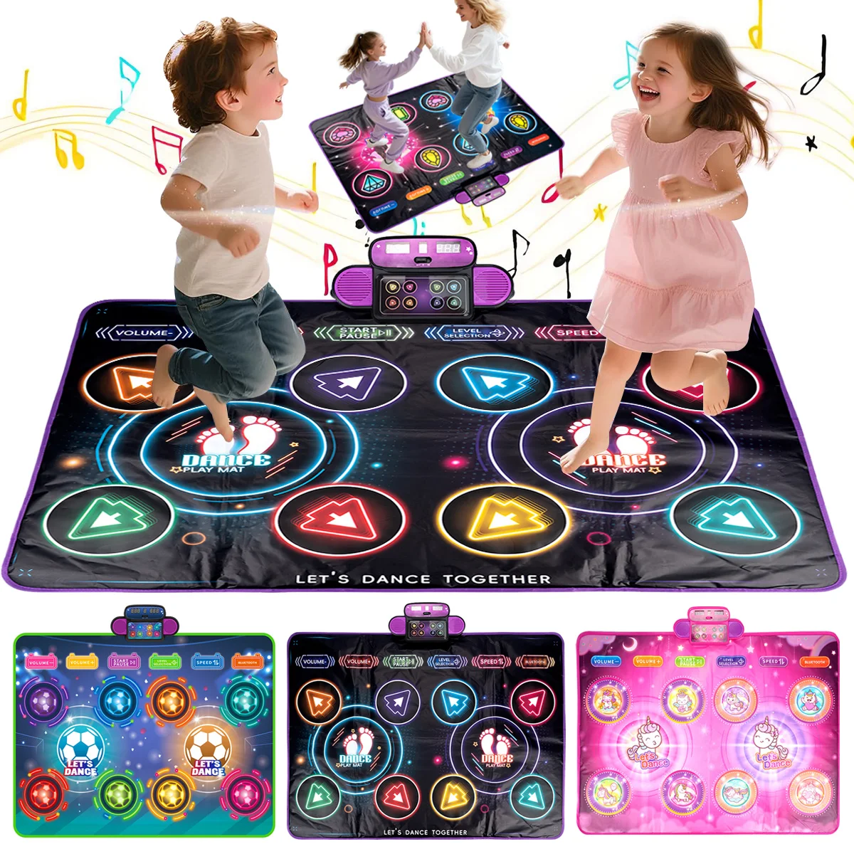 

Модернизированный танцевальный коврик для детей, электронный танцевальный коврик с двойным игроком и кнопкой с подсветкой, подарок на Рождество и день рождения
