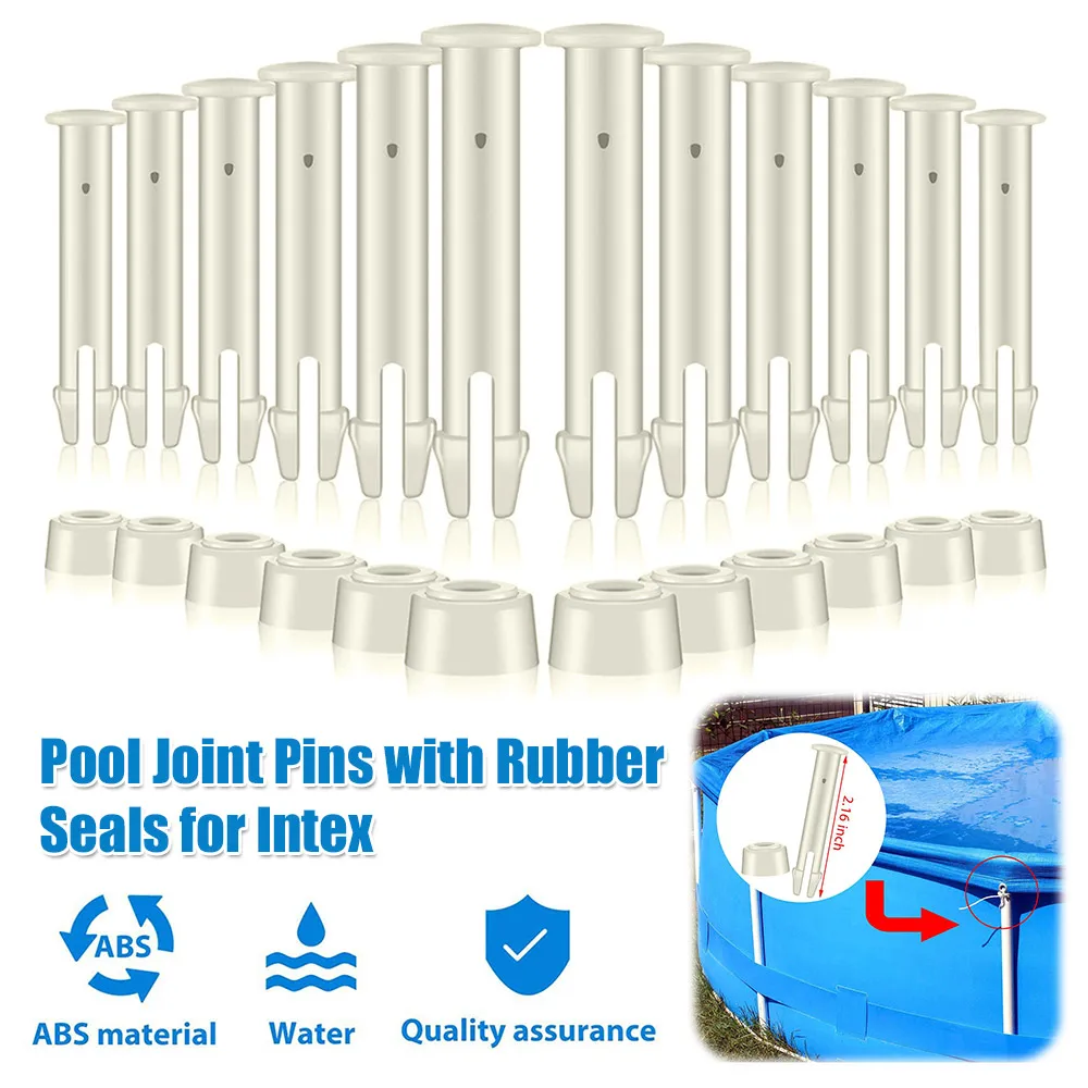 Replacement Plastic Pool Joint Pins with Rubber Seals for Intex Round Metal Frame Swimming Pool Parts