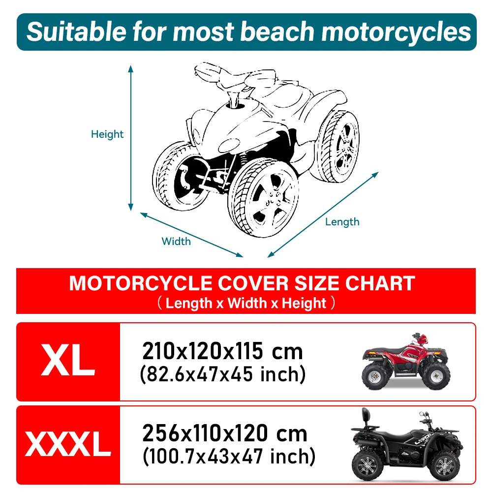 Juste de protection extérieure imperméable pour voiture, rapDuty, coupe-vent, couvertures de façade, protection, 4 roues, RL, Kawasaki, Honda, ycin