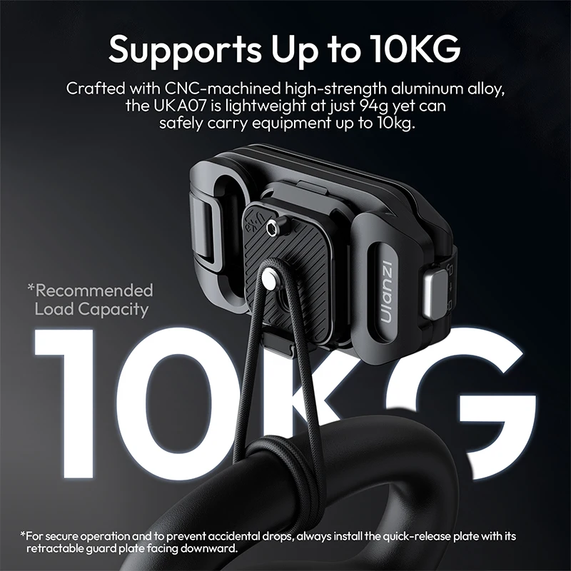 Ulanzi UKA07 Uka Kit de liberación rápida para mochila sin complicaciones, traje de carga de 10KG para sistema de liberación rápida Arca-Swiss y F38