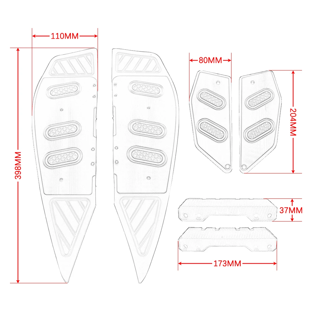 Motorcycle Footpads For XMAX 250 Front Rear Pegs Plate Aluminum Alloy Pedal Modified Skid Proof Footrest