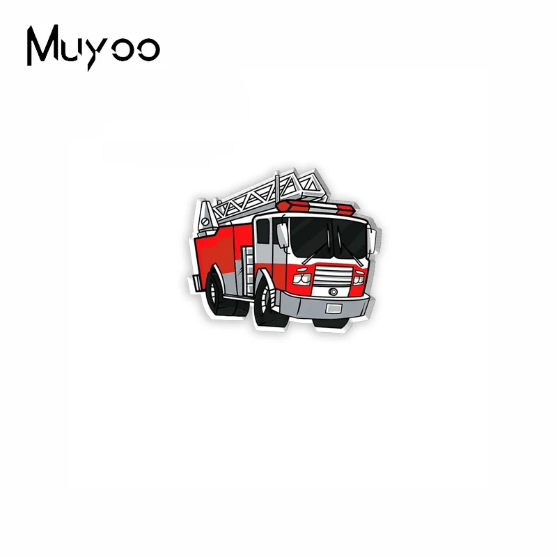 2023 New Arrival Fashion Cartoon Fire Truck Car Graffiti Handcraft Epoxy Acrylic Resin Lapel Pins Badge Pin